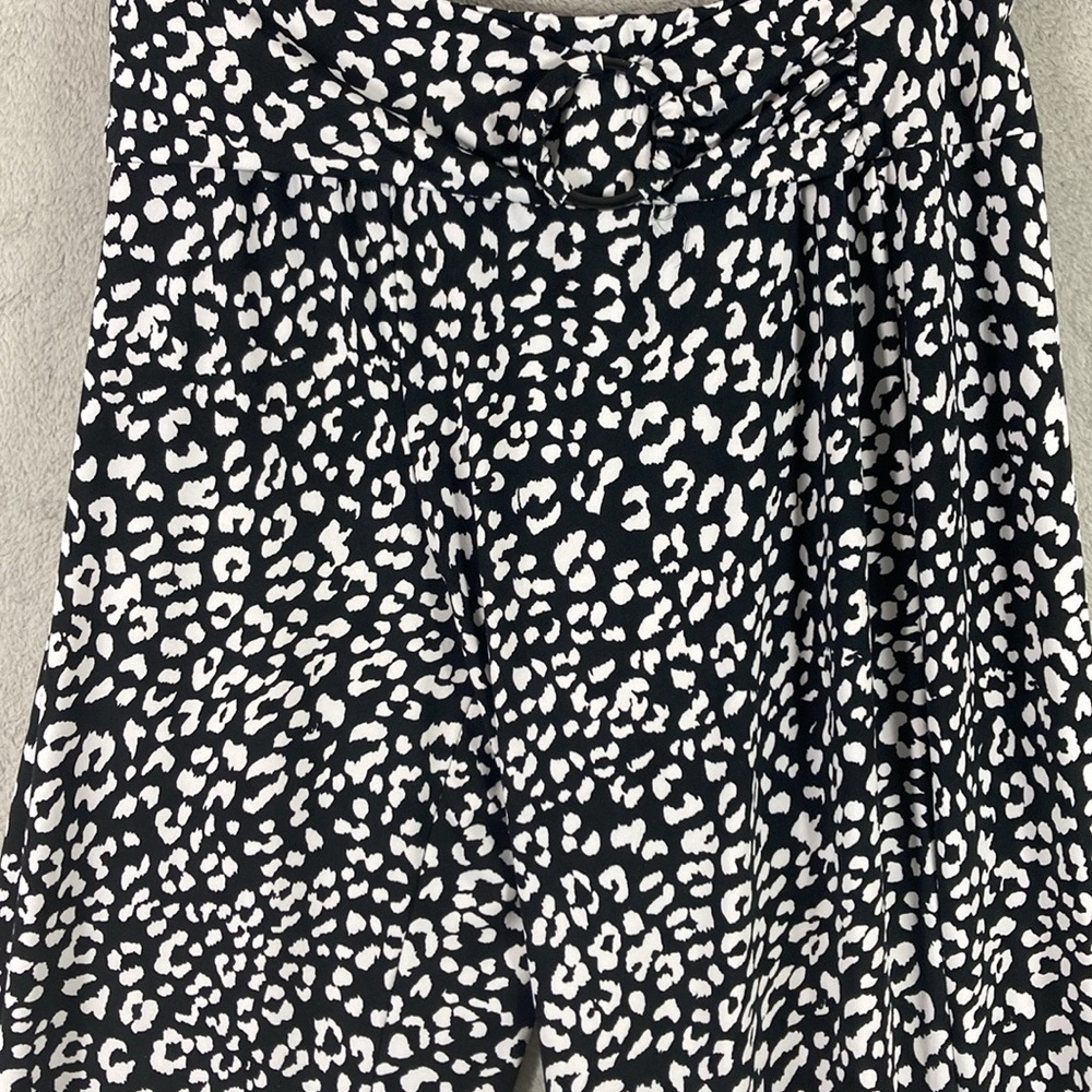 Robert Louis Wide Leg Pant Size M Palazzo Boho Black & White Elastic Waist - Picture 5 of 6